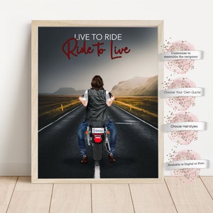 Personalized Biker Poster, Motorcycle  Gift, Biker Gift, Gift for Motorcycle Lover, Gift for Rider, Biker Gift, Motorcycle Rider Print