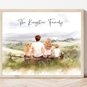 Family Print Gift, Gift for Family, Family Illustration Portrait, Personalized Family, Our Family, Family Gift Portrait
