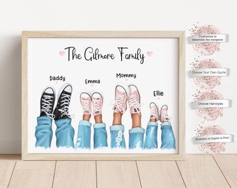 Personalized Shoe Family Portrait  ,  Custom Family Print, Gift for Mom, Housewarming Gifts (Digital or Print)