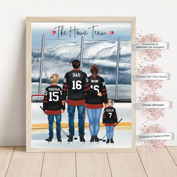 Personalized Hockey Print/ Father and Son Father and Daughter/Sports Gift/ Gift for Him/ Gift for dad/ Hockey gift/ Hockey Rink