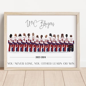 Personalized Ringette Team Print, Custom Uniform Included, Player & Coach Gift Gift For Ringette Player(Digital File)
