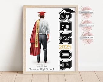 Personalized 2027 Senior Graduation Print For Him, Senior High School Gift,  Graduation Gift for Him ( Digital or Print)