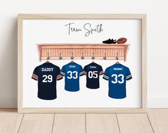 Personalized Football Jersey Family Print, Custom Jersey Included, CustFootball Gift  (Digital or Print)