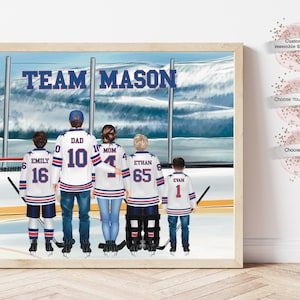 Personalized Hockey Print, Custom Hockey Family, Hockey Mom, Hockey Dad, Gift for Him, Custom Christmas Gift,Hockey Gift, Birthday Present