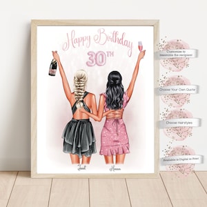 Cadeaux personnalisés pour meilleure amie, Cadeaux pour meilleure amie, Cadeau pour elle, Cadeau pour un anniversaire important, Meilleure amie, Cadeau de joyeux anniversaire pour femme
