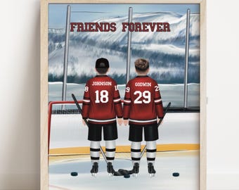 Personalized Hockey Teammates Print, Custom Uniform s, Hockey Gift (Digital or Print)
