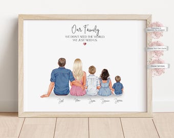 Custom Family Print, Personalized Gift for Family, Our Family Print, Gift for Mom and Dad, Father's Day Gift (Digital or Print)