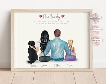 Personalized Portrait   Family Print, Personalized Gift for Family, Our Family Print, Father's Day Gift, Mothers Day