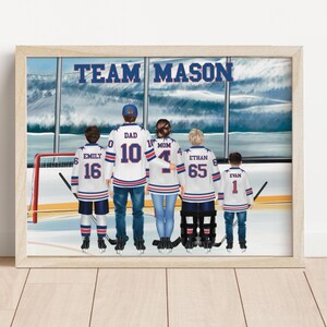 Personalized Hockey Family Print, Billet Family, Hockey Gift (Digital or Print) immagine 1