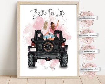 Personalized Adventure, Mountains, JK, SUV, Gift for Her, 4x4 Best Friends , Off Roading, Mudding (Digital or Print)