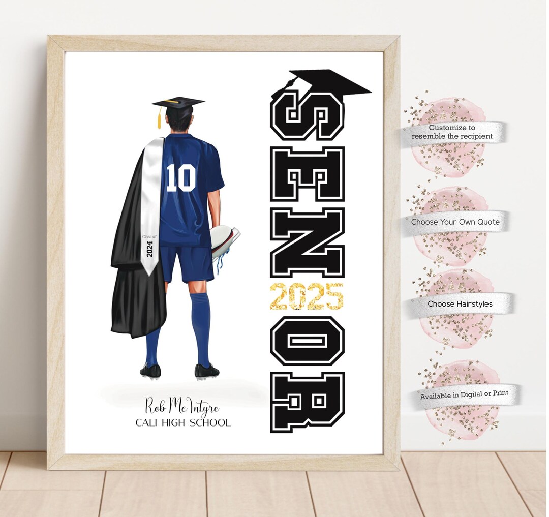 Personalized Rugby Graduation Print, Rugby Graduate, Sports Graduation ...