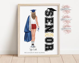 Personalized Senior Track and Field Graduation Print, Graduation Gift for Track (Digital or Print)