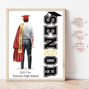 Personalized Graduation Print For Him, Senior Class Gift,  Graduate, Graduation, Gift for Him, Gift for Senior