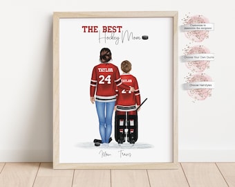 Personalized Hockey Mom Print, Custom Jersey , Gift for Mom, Mothers Day, Birthday Gift (Digital or Print)