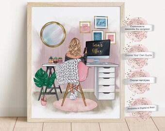Personalized Home Office Print,  CustWork From Home Decor, Office Art, Wall Art (Digital or Print)
