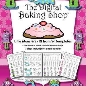 Little Monsters - Royal Icing Transfer Templates for Little Monsters