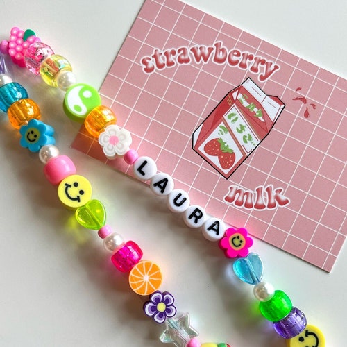 Custom Y2k Beaded Phone Charm Customisable Phone Strap Etsy UK