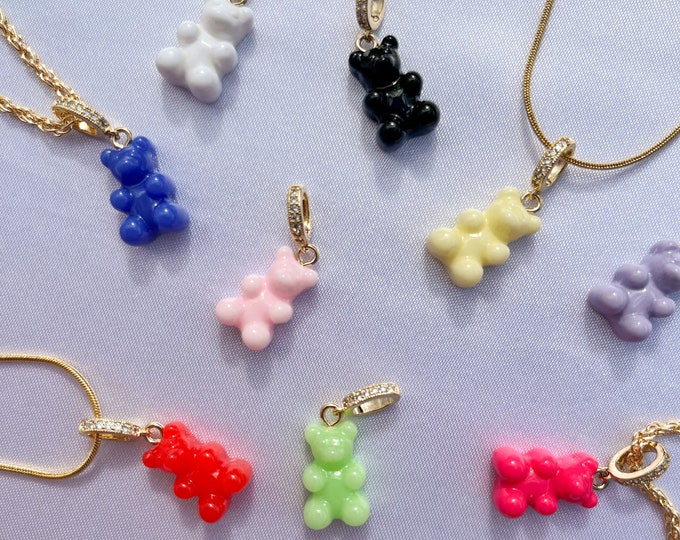 Gummy Bear Gold Necklace Teddy Bear Charm Jelly Bear Charm - Etsy UK