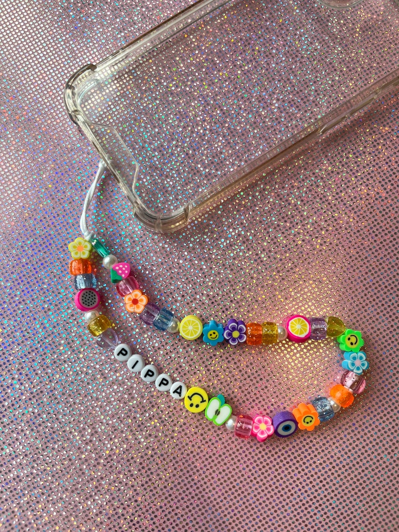 Custom y2k beaded phone charm Customisable phone strap Phone Accessory Phone chain iPad charm Custom personalised gifts image 3