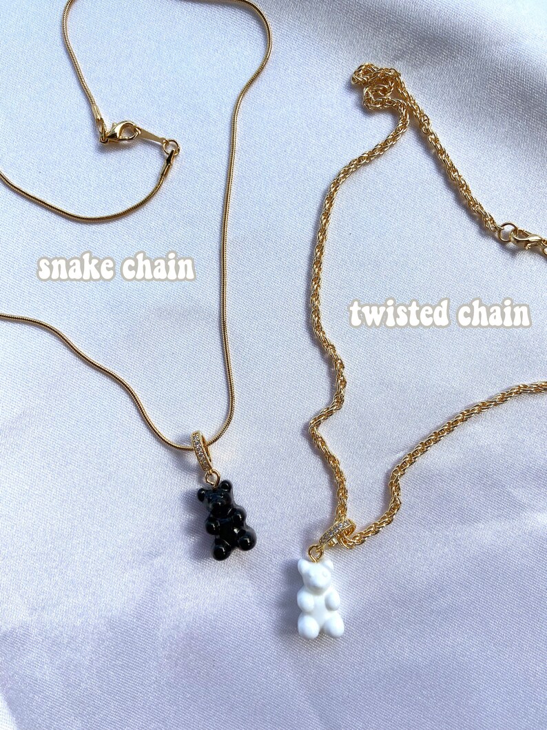 Gummy Bear Gold Necklace Teddy Bear Charm Jelly Bear Charm Etsy UK