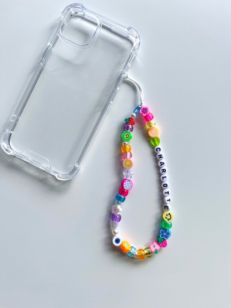 Custom y2k beaded phone charm Customisable phone strap Phone Accessory Phone chain iPad charm Custom personalised gifts image 7