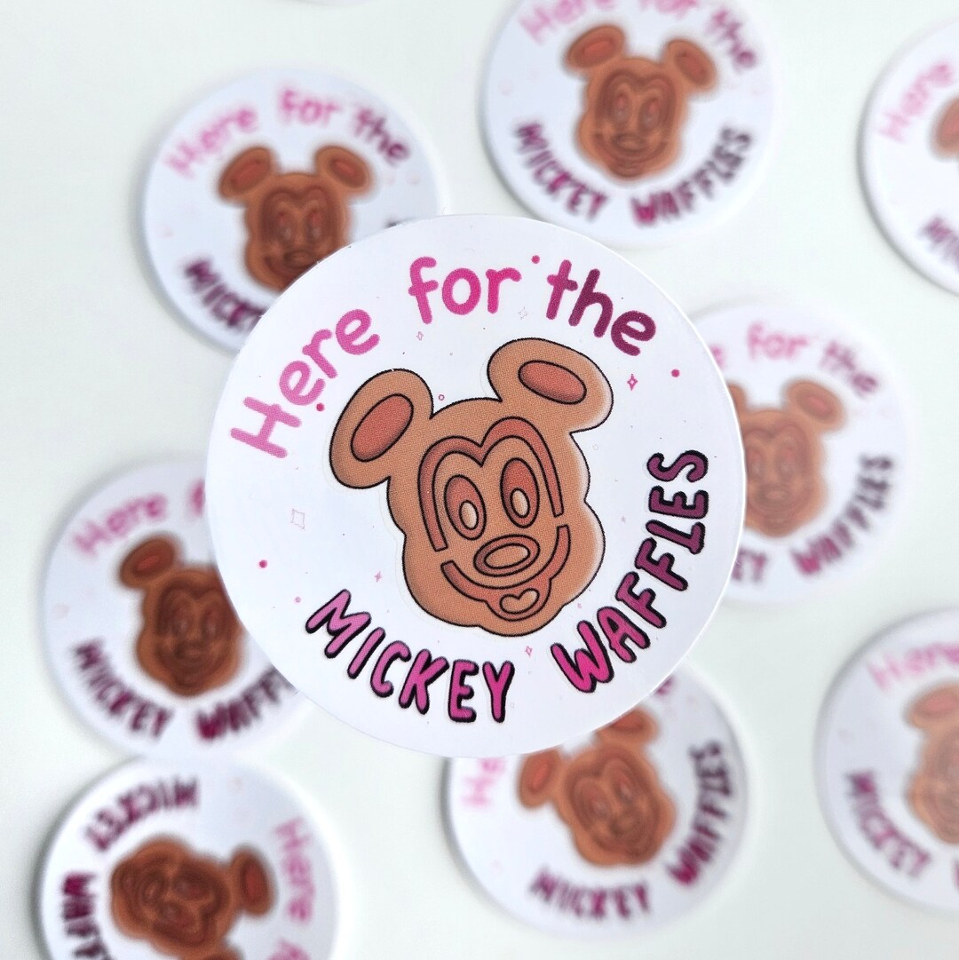 Mickey Waffle Sticker Transparent Mickey Waffle Sticker Disney Vinyl Mickey Snacks - Etsy