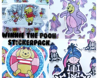 Winnie the pooh sticker pack - Winnie the pooh seasons - Halloween eeyore - cute Winnie and friends stickers - Disney season stickers