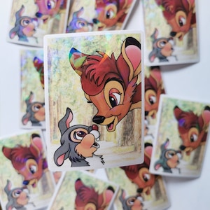 Bambi and thumper sticker - cute Disney vinyl sticker - holographic vinyl - 3&quot;