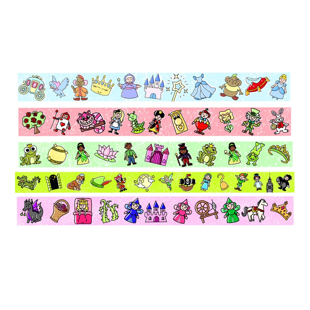 Disney Washi Tape Set Fairytale Washi Tapes Sleeping Beauty Tiana Alice ...