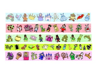 Disney washi tape set - fairytale washi tapes - sleeping beauty - tiana - alice in wonderland