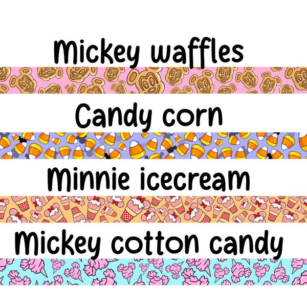 Disney washi tape - disney snack washi tapes - collations de ruban de masquage - gaufre mickey - barbe à papa - glace minnie - candycorn