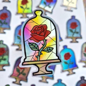 Enchanted rose sticker - Beauty and the beast sticker - Disney vinyl