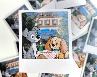 Lady and the tramp vinyl Disney sticker - ratatouille disney ride sticker - disney journal - cute Disney dog sticker - Disney polaroid