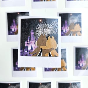 Chip and Dale Disney vinyl sticker - cute Disney character polaroid - sticker Disney parks fireworks