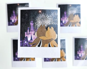Chip and Dale Disney vinyl sticker - cute Disney character polaroid - sticker Disney parks fireworks