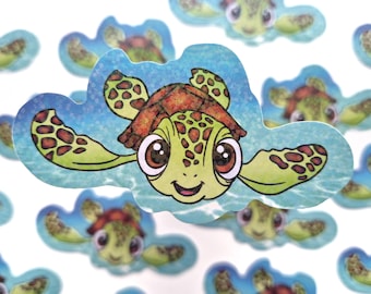 Finding Nemo sticker - cute disney sticker- turtle sticker - squirt sticker- crush sticker - crush coaster sticker