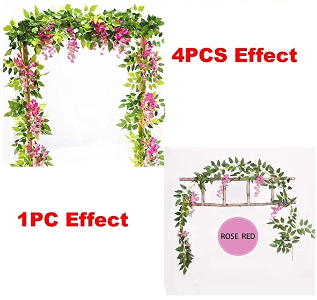 4 X 6FT Artificial Wisteria Vine Garland Plants Flowers Etsy UK