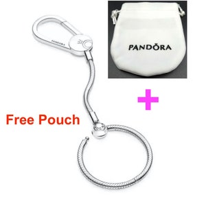 Pandora Charm Key Ring Keychain Charm, Minimalist S925 Sterling Silver Pendant Perfect Gift High Quality, Valentine's Day Gift for her image 5