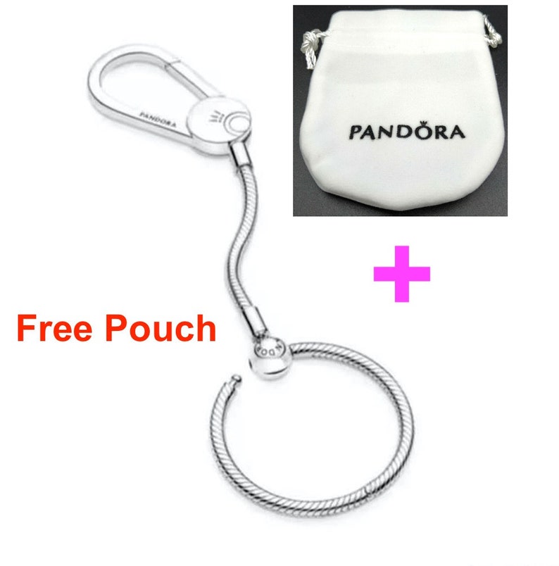 Pandora Charm Key Ring Keychain Charm, Minimalist S925 Sterling Silver Pendant Perfect Gift High Quality, Valentine's Day Gift for her image 5
