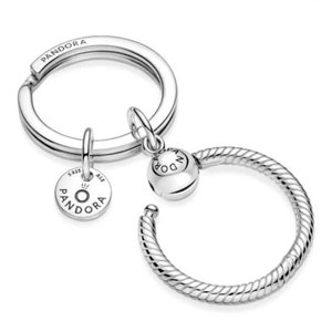 Pandora Charm Key Ring Keychain Charm, Minimalist S925 Sterling Silver Pendant Perfect Gift High Quality, Valentine's Day Gift for her