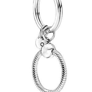 Pandora Charm Key Ring Keychain Charm, Minimalist S925 Sterling Silver Pendant Perfect Gift High Quality, Valentine's Day Gift for her image 2