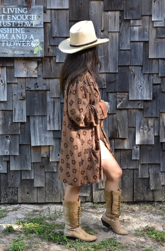 Vintage Western Border Print Soft Jacket - image 2