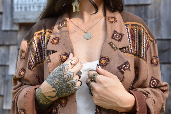 Vintage Western Border Print Soft Jacket - image 3