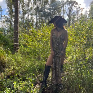 Vintage Victorias Secret silky lace leopard dress