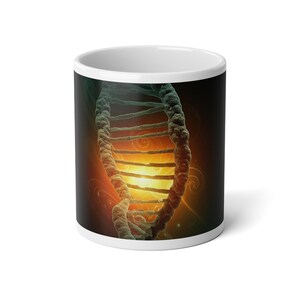 DNA Jumbo Mug, 20oz - Unique Science Gift, Genetics Coffee Cup, Laboratory Drinkware, Science Geek Gift, Biology Teacher Gift, DNA Helix Mug