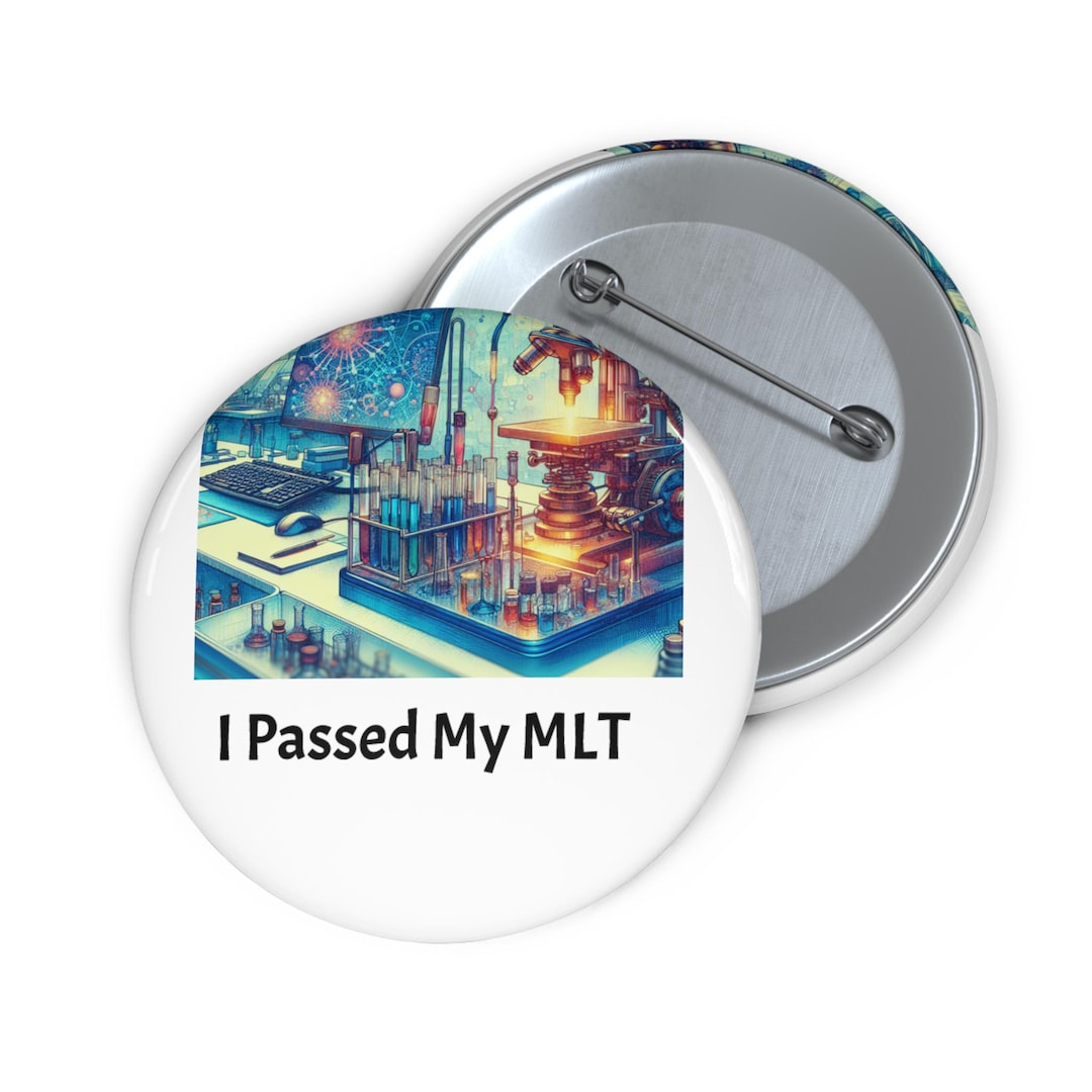 Medical Laboratory Technician MLT Graduation Pin Buttons, Lab Tech Gift ...