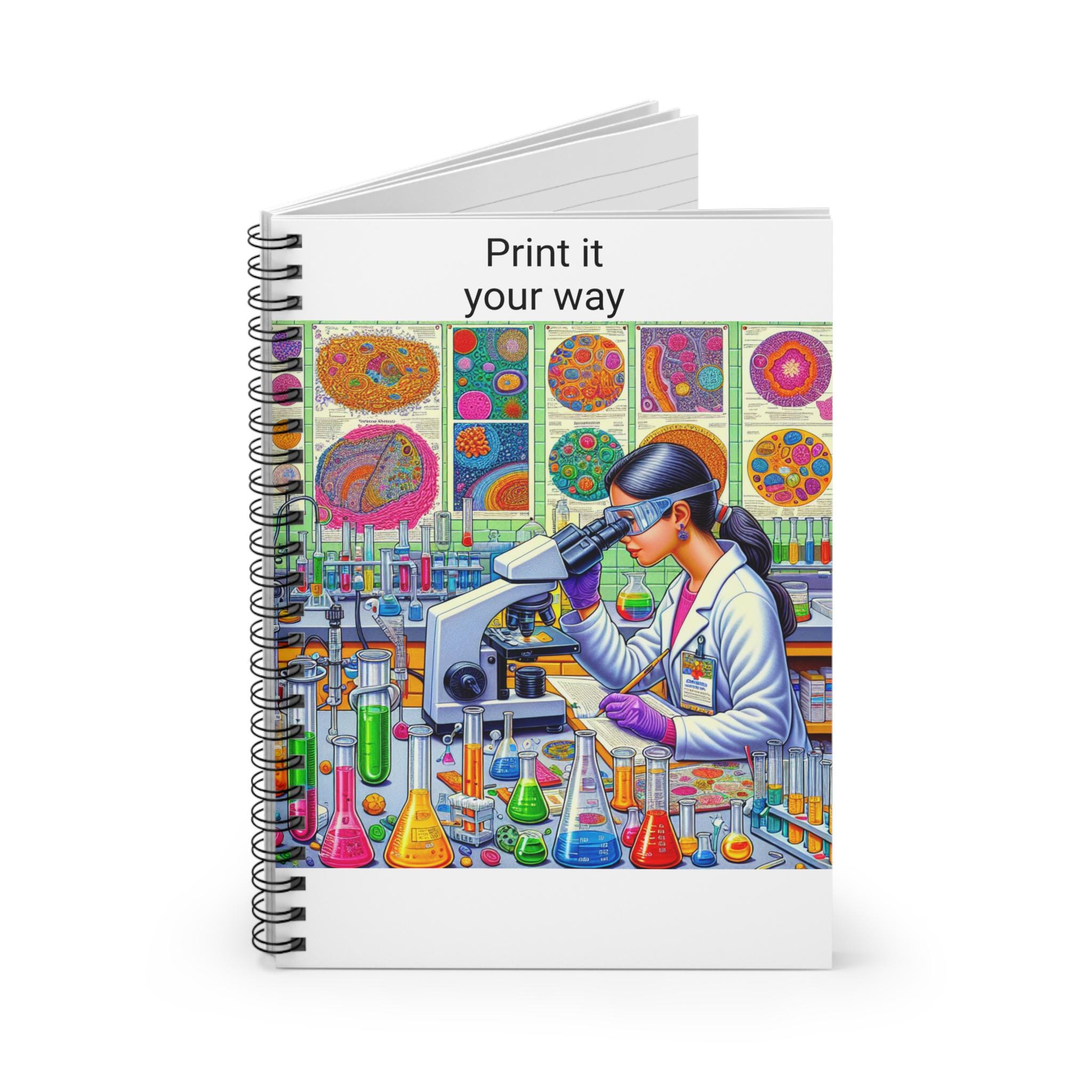 Personalized Science Notebook: Colorful Lab Design, Ruled Line - Etsy