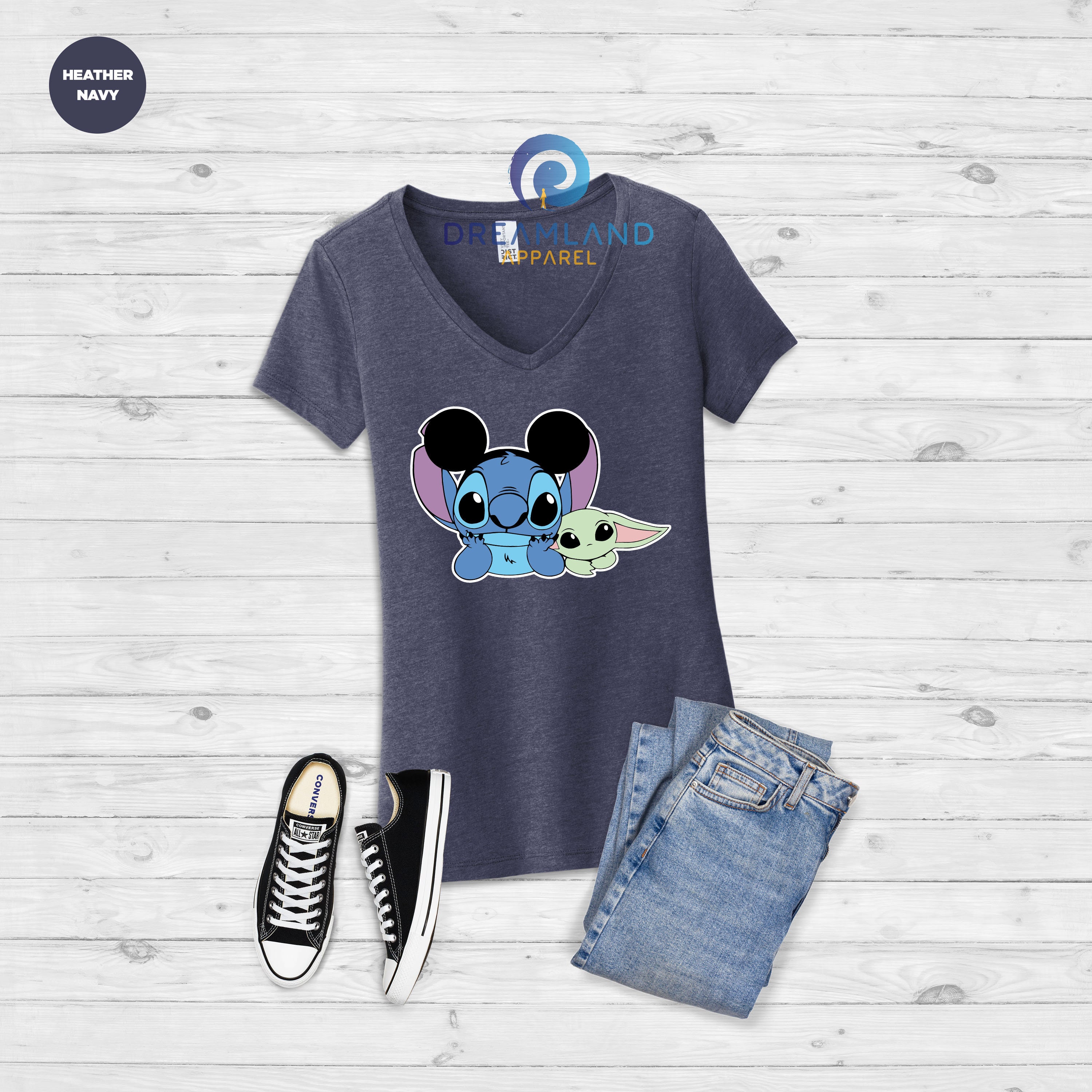Stitch And Baby Yoda Tshirt, Disney Stitch Shirt, Disney Friends Shirt