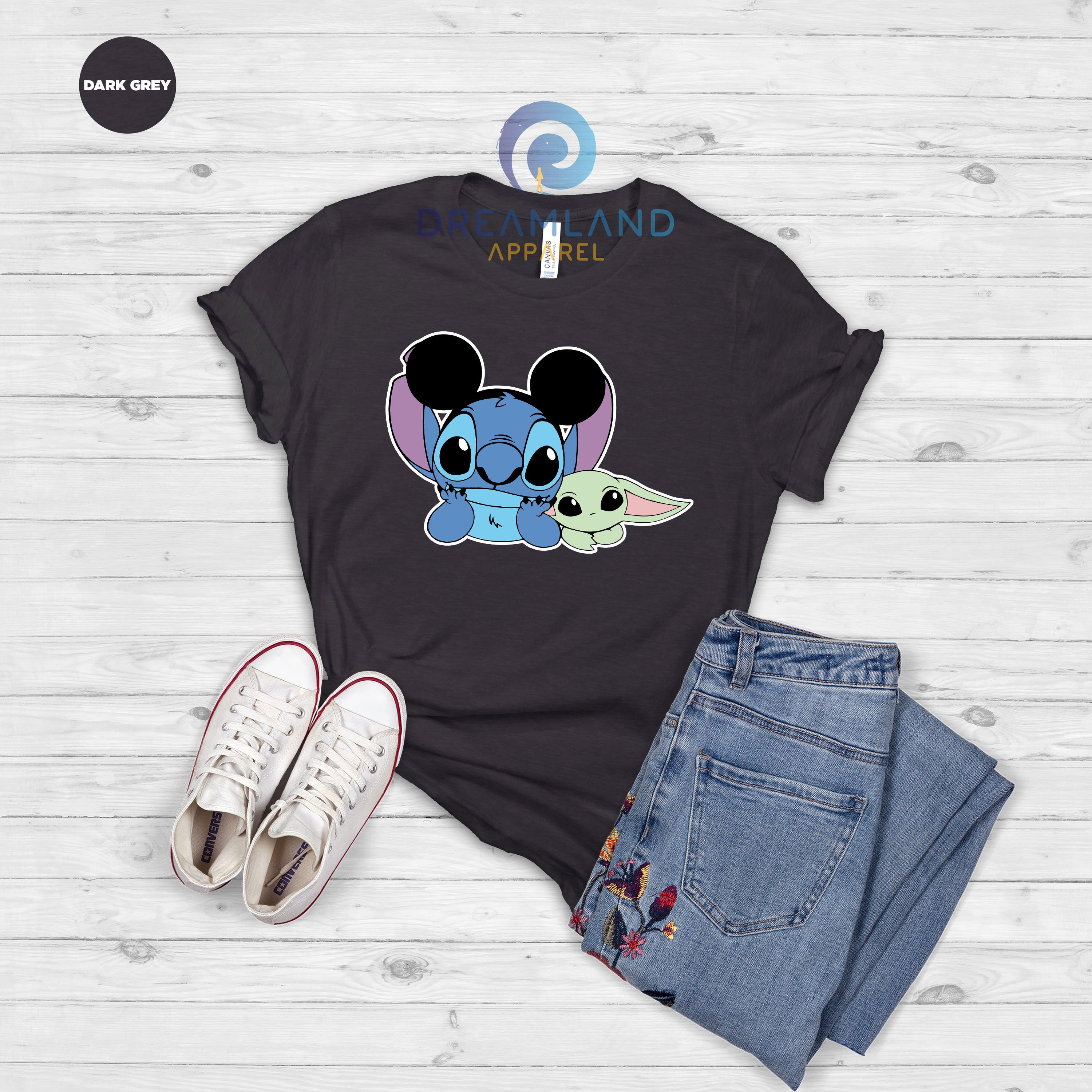 Stitch And Baby Yoda Tshirt, Disney Stitch Shirt, Disney Friends Shirt