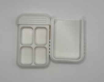 Pastillero de bolsillo con 4 compartimentos: estuche portátil con tapa deslizante para medicamentos diarios, vitaminas o mentas.